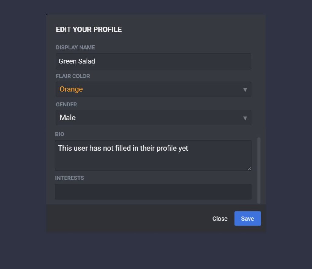customize your profile on Emerald Chat