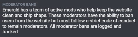 moderator bans on Emerald Chat