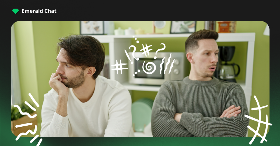 Two friends sitting apart with confused expressions, illustrating tension and misalignment that often happens when outgrowing friendships quietly.