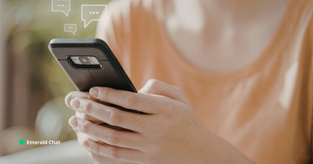 A woman who is holding her phone finding someone to talk