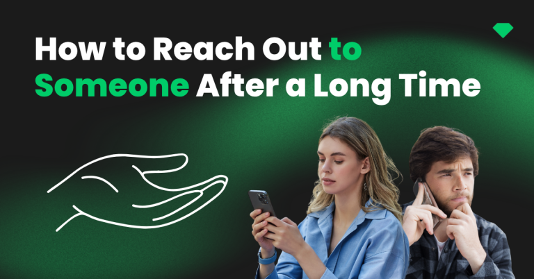 person typing a message to reconnect with an old friend